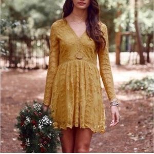 Altar'd State Tabatha Dress in Mustard Yellow size Small